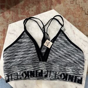 PINK Victoria's Secret Black and White Strappy Bralette NWT(203)